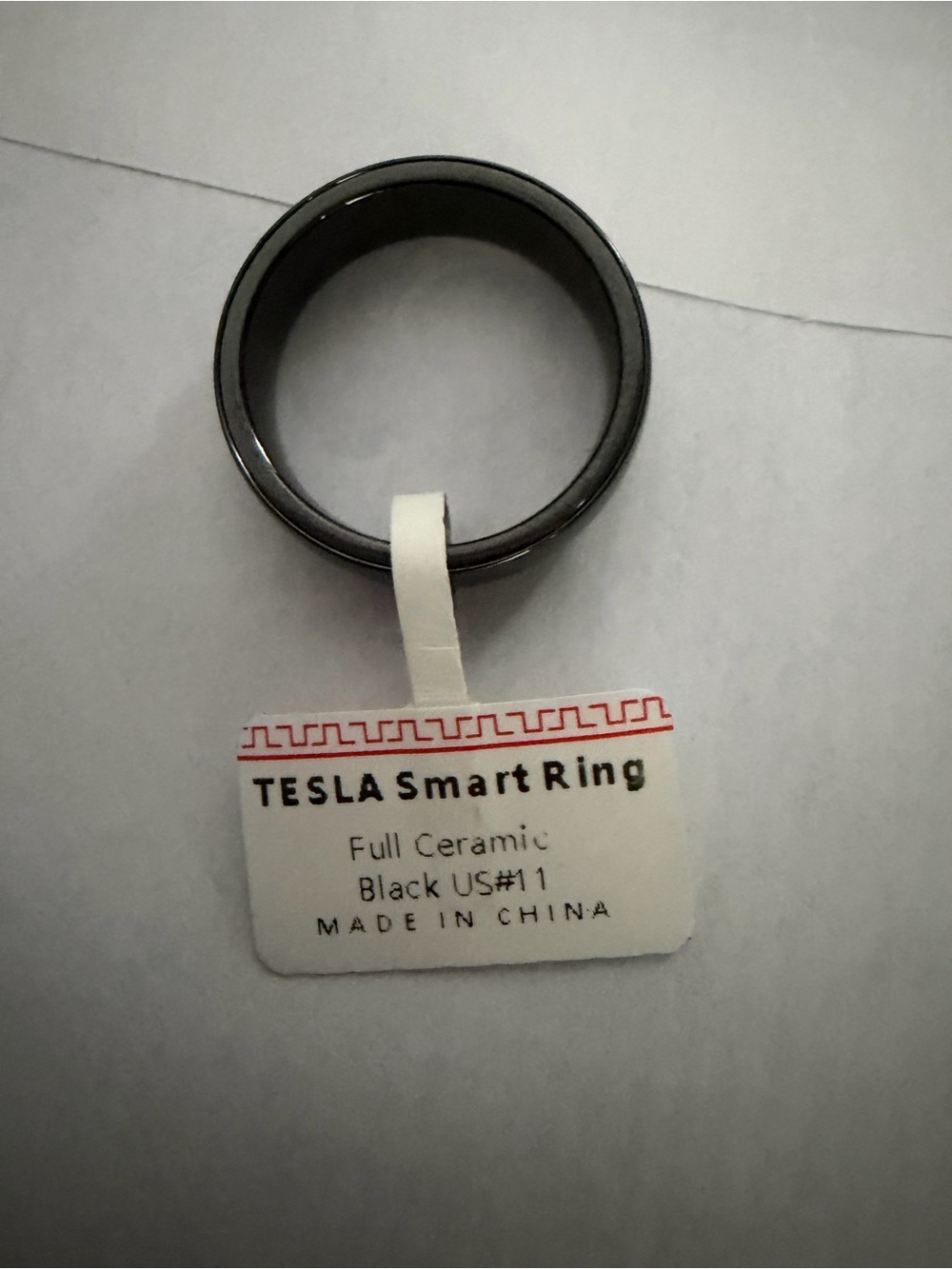 Tesla Smart Ring — Black Ceramic Band